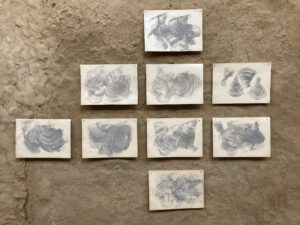 Zeichnung mit Ölschiefer vom Jurafangowerk Bad Boll