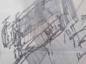 Contemporary drawing Linienscharen Stuttgart